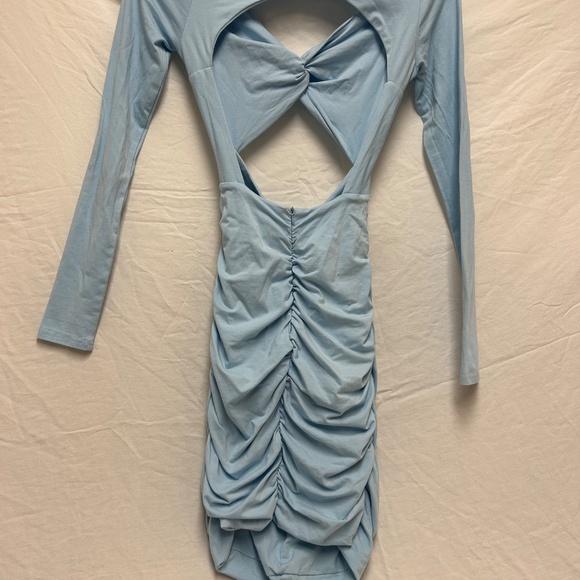 Mini Baby Blue Tiger Mist Cut Out Dress - Picture 2 of 3